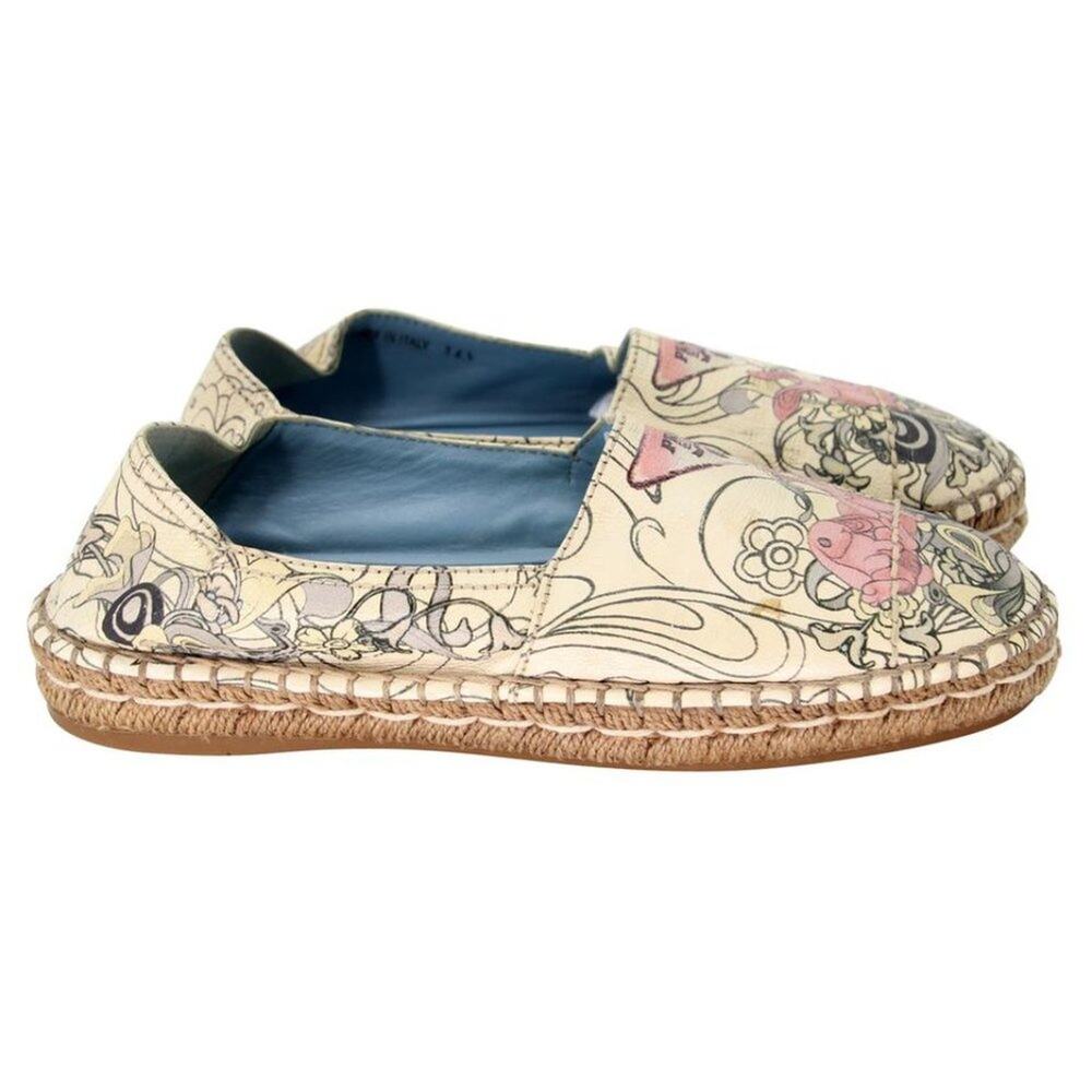 Prada Espadrille 36.5 Canvas All-over Print Flats PR-0502N-0149 - Picture 6 of 11